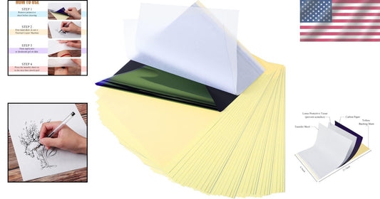 A4 Sized Tattoo Stencil Paper, 300 Sheets - Ideal for Tattoo Artists & Hobbyists