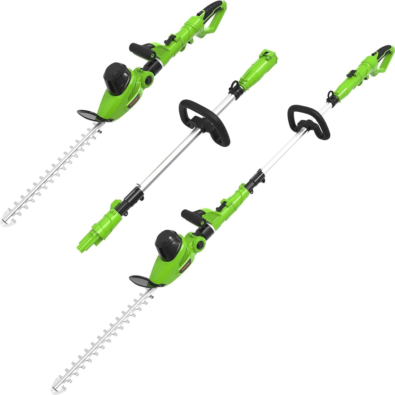 18-Inch Electric Hedge Trimmer w/ Dual-Action Blade & Telescopic Pole Reach