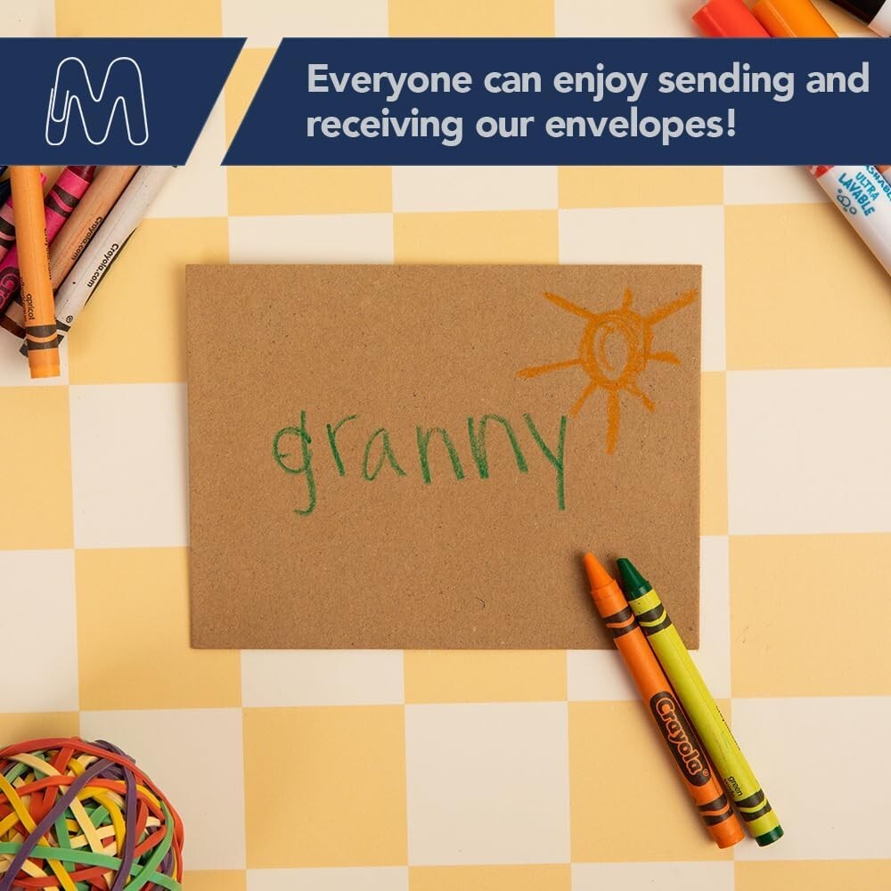 500 Self-Sealing A7 Kraft Mailing Envelopes - Ideal for Cards & Invitations