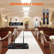 Load image into Gallery viewer, Long-Range 200-240Ft Wireless Mic System - Ideal for Karaoke andChurch Events