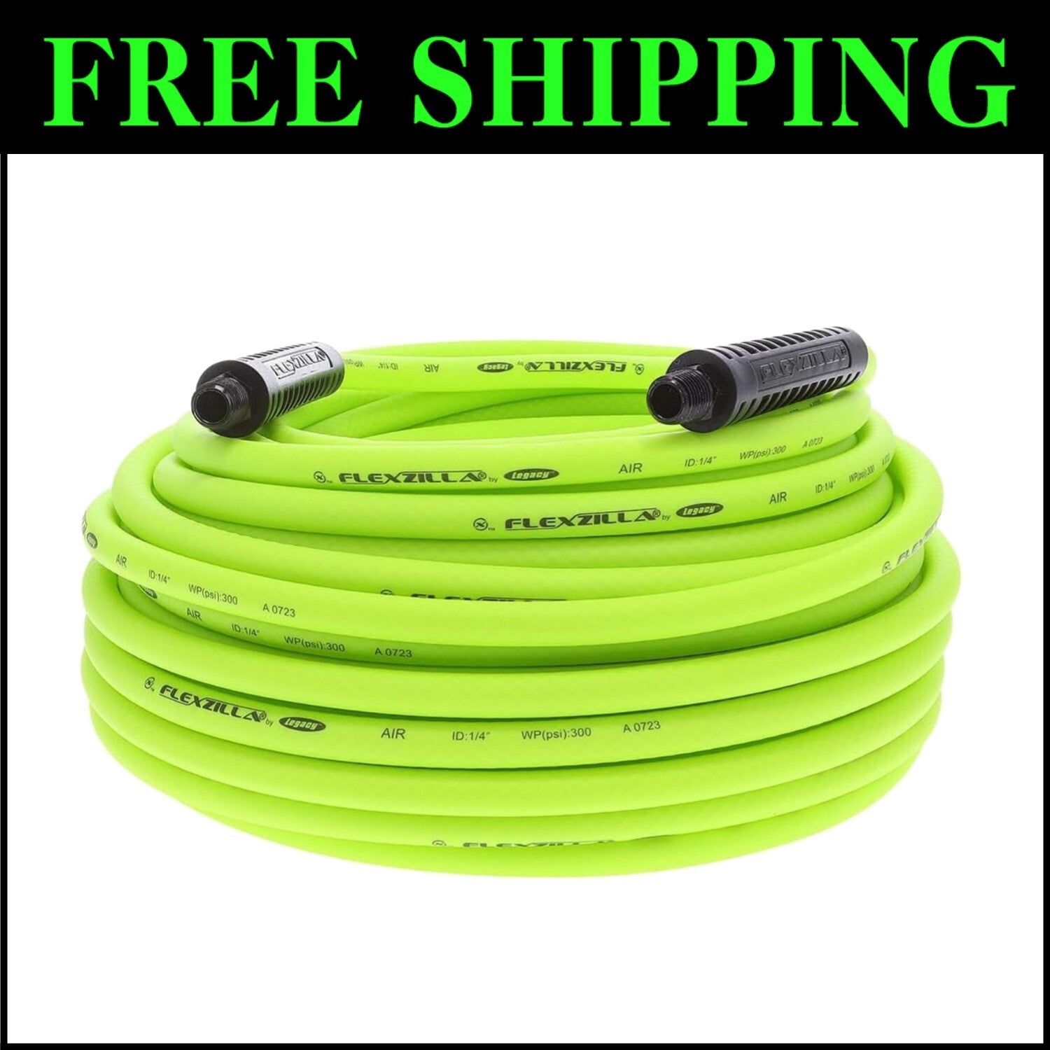All-Weather Flexible Air Hose with 1/4" MNPT Fittings - 100 Feet of Durability