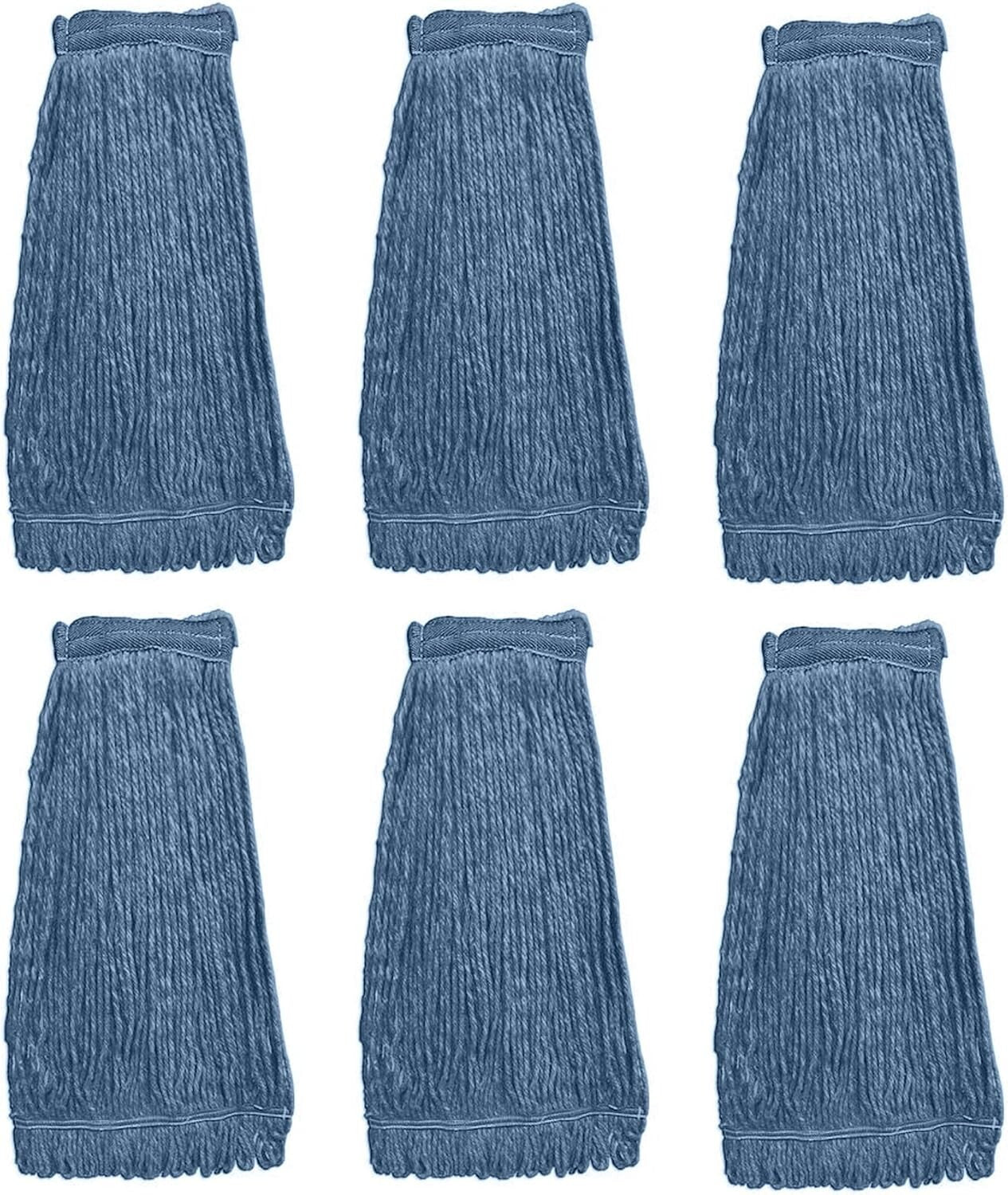 Heavy-Duty Cotton Mop Head Refill Pack of 6 - Ultimate Floor Cleaning Solution