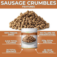 Load image into Gallery viewer, Long Shelf Life Freeze-Dried Sausage in #10 Can | USA-Made &amp; Natural Ingredients