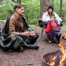 Load image into Gallery viewer, Large Green Buffalo Plaid Wool Blanket - Warm and Washable for All Seasons
