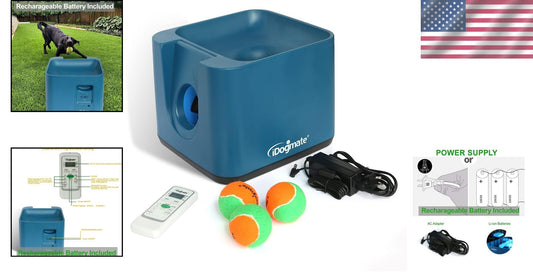 Rechargeable Automatic Tennis Ball Thrower for Medium & Big Dogs - 3 Balls