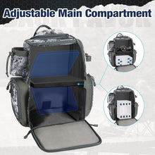 Load image into Gallery viewer, Affordable Fishing Tackle Backpack - 4 Trays, 1200D Nylon, Ultimate Organization