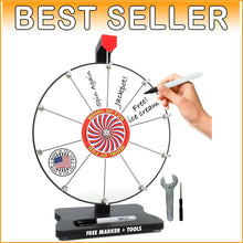 Load image into Gallery viewer, Lightweight Prize Wheel 12 Inch with Erasable Slots - Easy Setup for Events