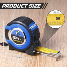 Load image into Gallery viewer, Retractable Measuring Tape 10-Pack – 25ft Steel Blades with Easy-Read Design