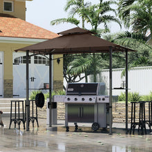 Load image into Gallery viewer, Water-Resistant 8x5 Grill Canopy with Double-Tier Top and LED Illumination
