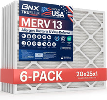 Load image into Gallery viewer, TruFilter 6-Pack MERV 13 HVAC &amp; AC Filters - Allergy Relief &amp; Smoke Capture