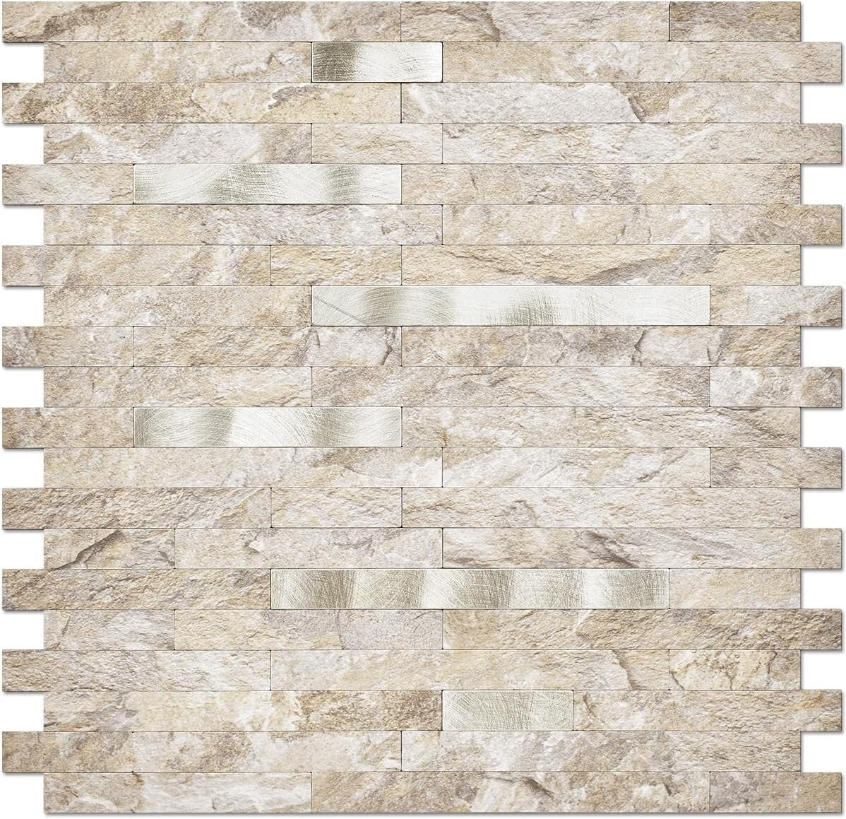 Elegant Sandstone 10-Pack Peel & Stick Textured Tile: DIY Kitchen/Bath Finish