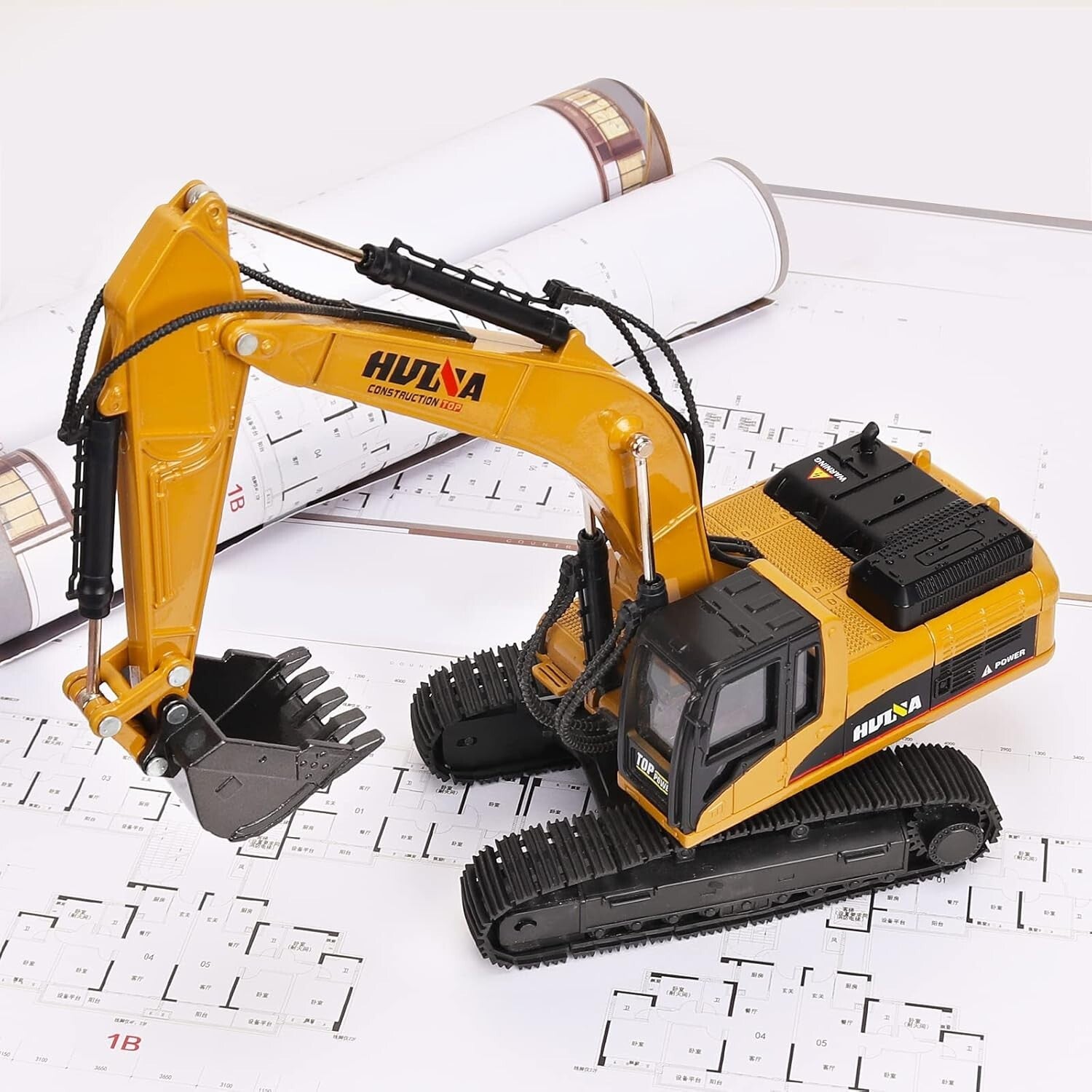 Diecast Construction Excavator - Realistic Metal Digger Toy for Boys & Kids