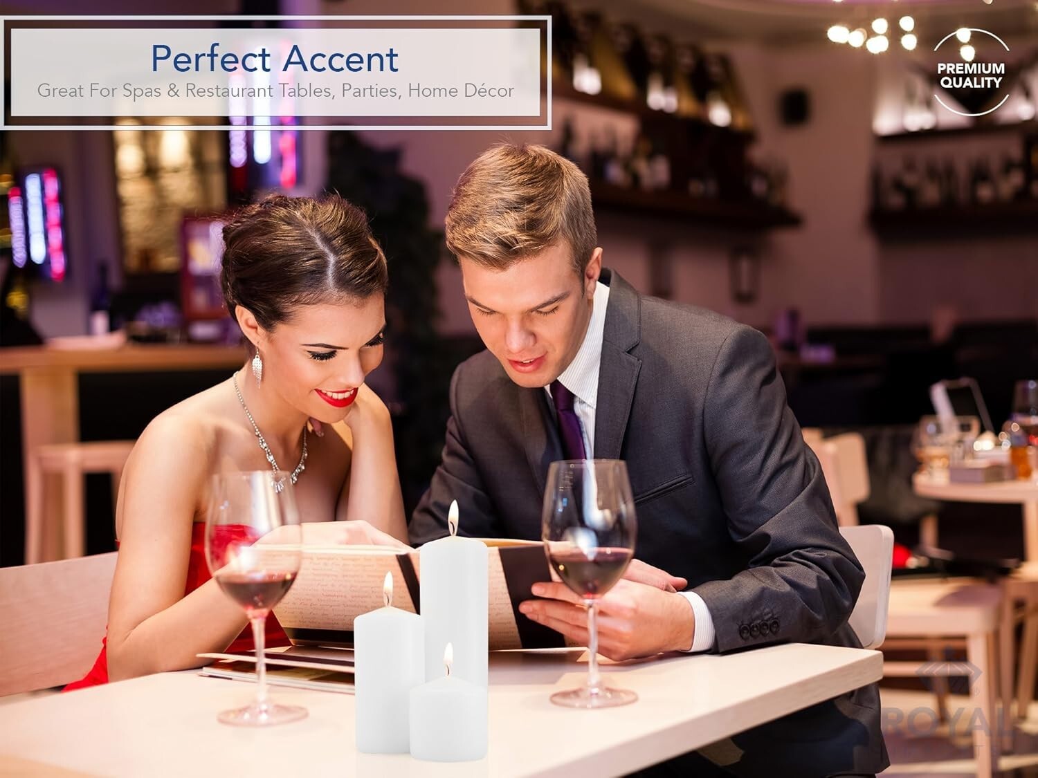 Classic 9" Unscented Pillar Candles - 100 Hours Ambient Light - Set of 6