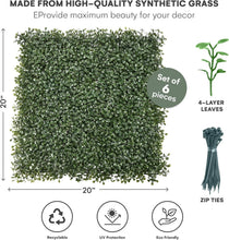 Load image into Gallery viewer, Durable Greenery Backdrop Panels 20"x20" - Perfect for Events &amp; Home Decoration