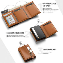 Load image into Gallery viewer, RFID-Blocking Leather Wallet with Pop-Up Card Holder &amp; ID Window for Men
