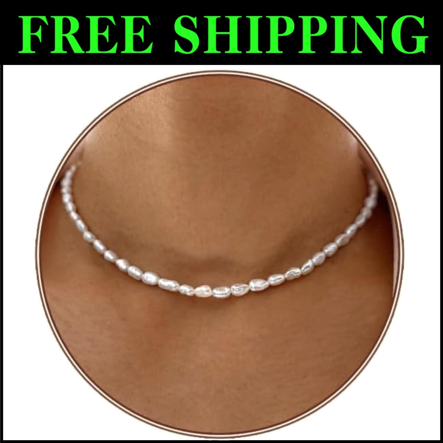 Dainty Pearl Choker Necklace - 4MM/6MM/8MM Adjustable Elegant Jewelry for Women