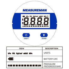 Load image into Gallery viewer, Accurate 2-1/2" Digital Pressure Gauge with 304SS Case &amp; LED Light, 1% Accuracy