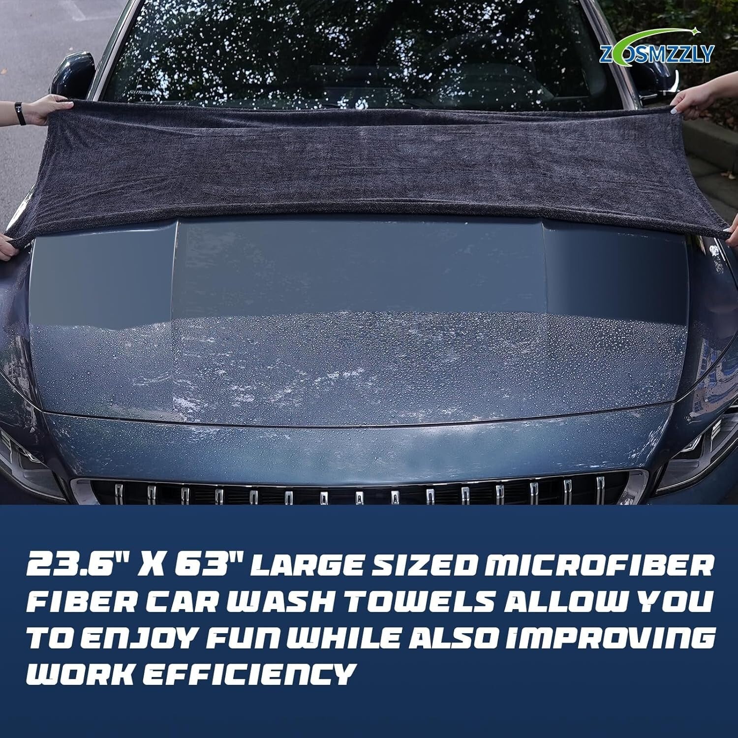 1200 GSM Extra Large Car Drying Towel - 23.6 x 63 in, Quick Dry & Scratch Free