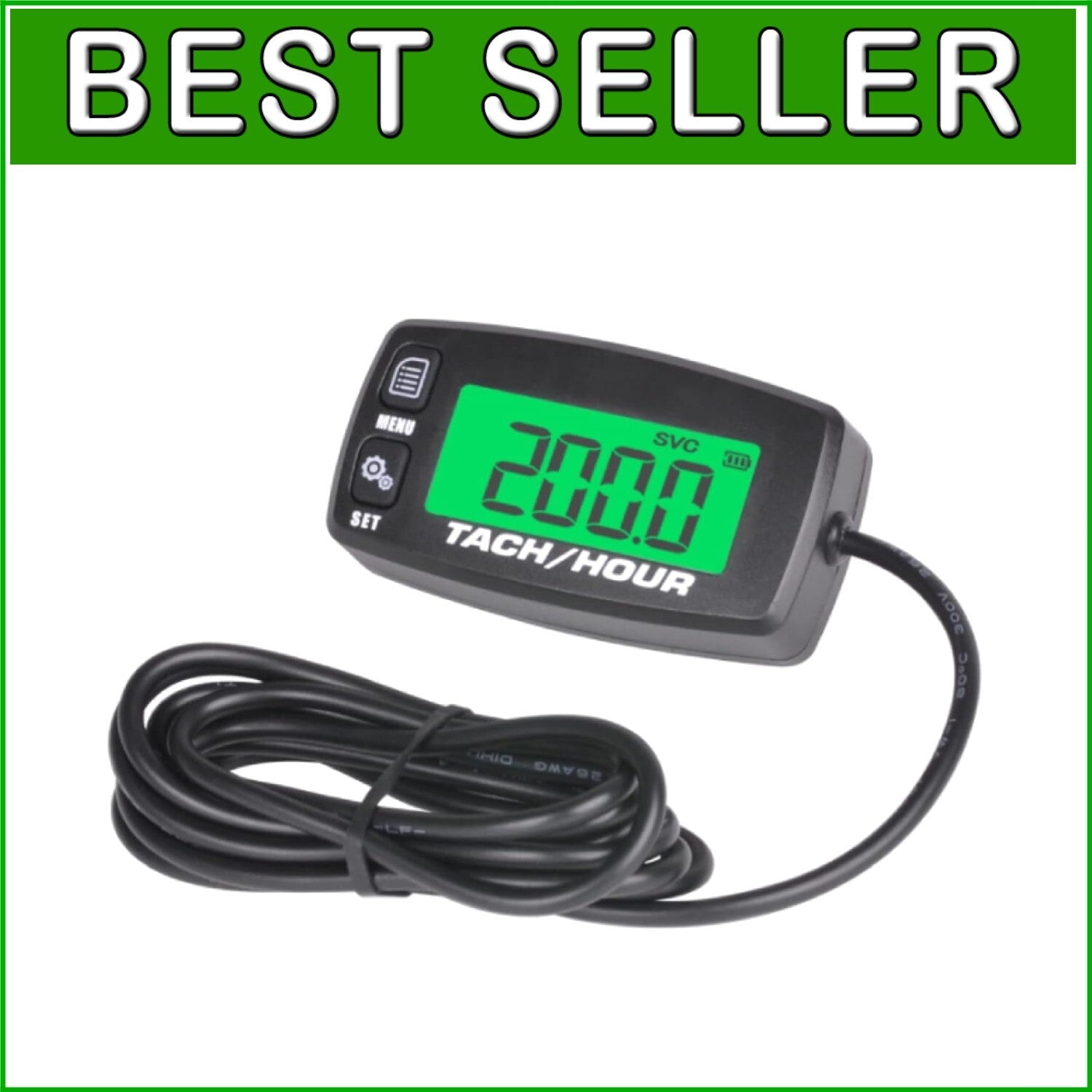 Dual Digital Hour Meter & RPM Reader - Essential for Lawn Tractors & Generators