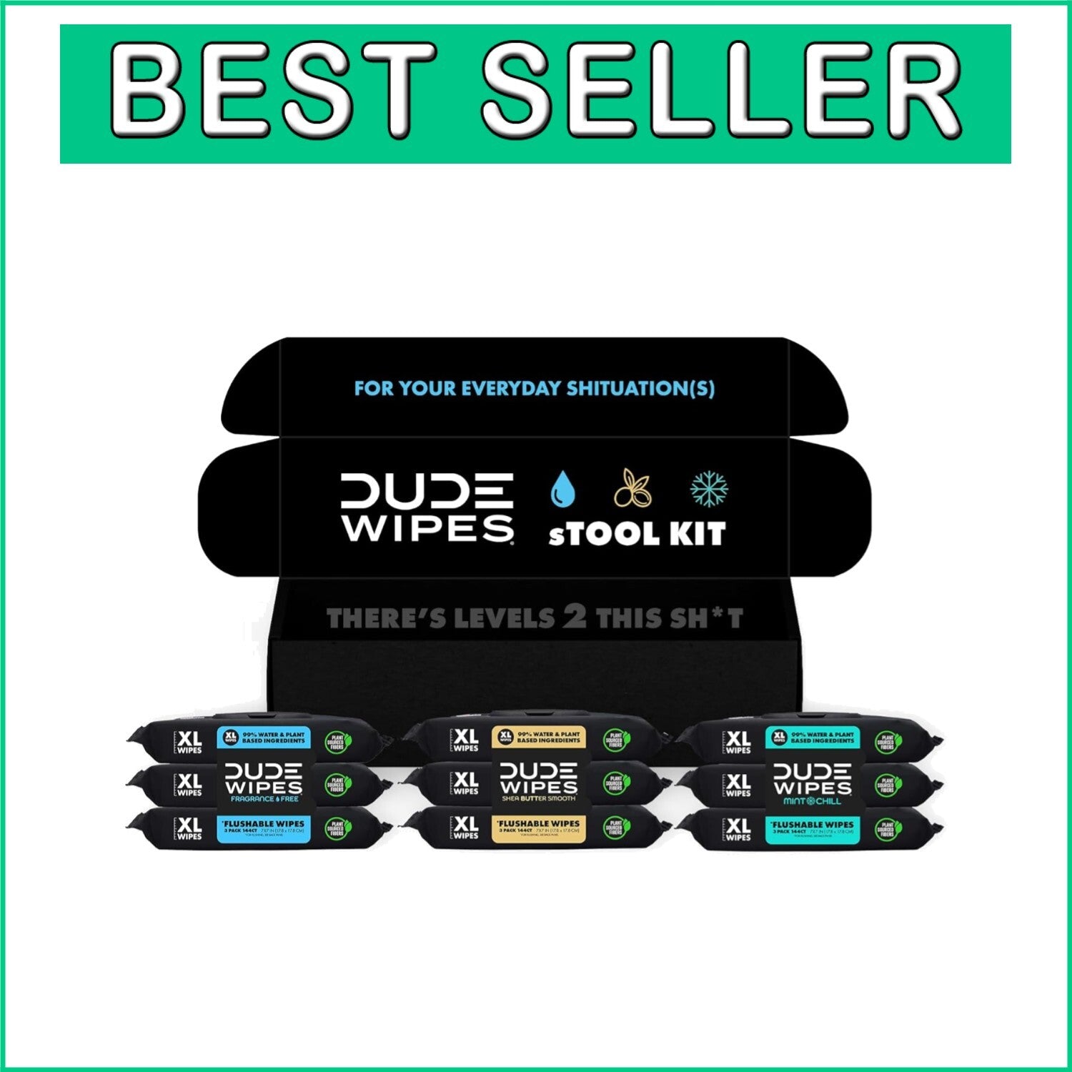 Extra-Large Flushable Wipes – 9 Pack Set, Biodegradable & Unscented Comfort