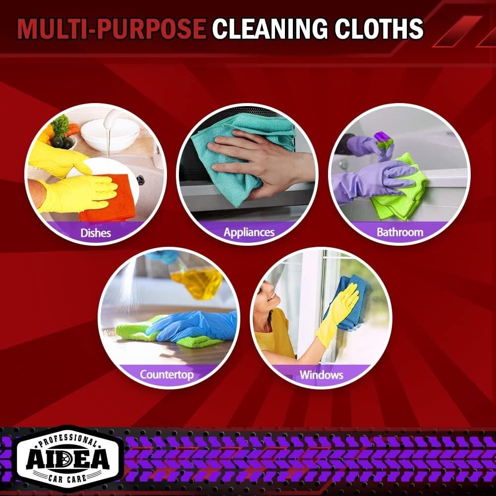 Durable Microfiber Cleaning Rags - 150PK Absorbent Towels for All Surfaces