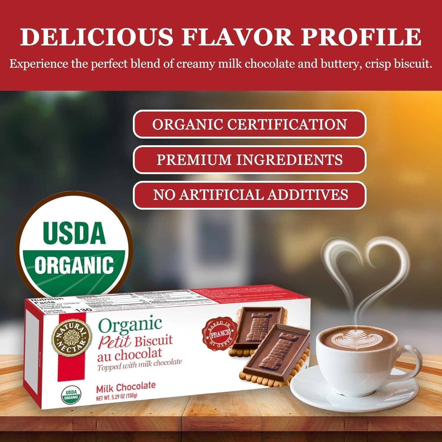 Luxury Organic Milk Chocolate Petit Biscuit Pack - 12 Snacks, Ideal for Sharing