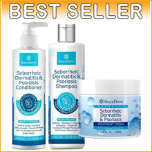 Load image into Gallery viewer, Seborrheic Dermatitis Relief Set - Cream, Shampoo &amp; Conditioner for Scalp Care