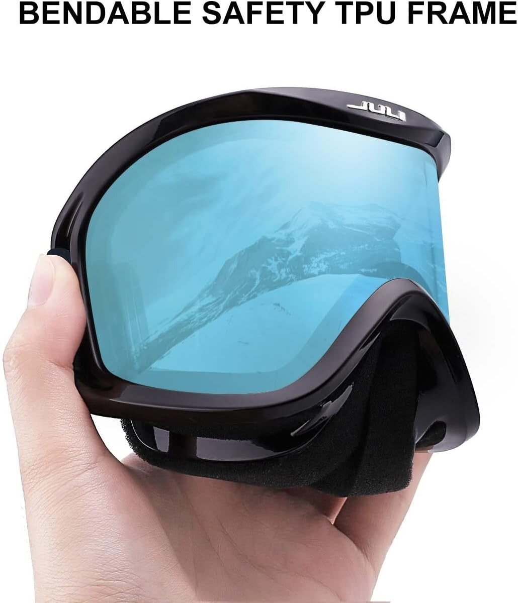 JULI Rimless Snow Goggles with Helmet Compatibility and Lifetime Guarantee