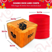 Load image into Gallery viewer, Portable Left Right Center Dice Set: 150x Size Fun for Indoor/Outdoor Games