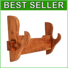 Load image into Gallery viewer, Handmade Acacia Wood Sword Display Stand - Elegant Wall Mount for Katana