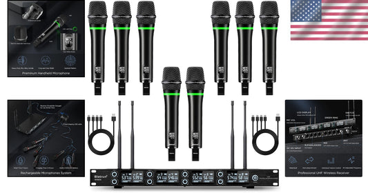 8-Channel Rechargeable Wireless Microphone System for Professional Sound Quality