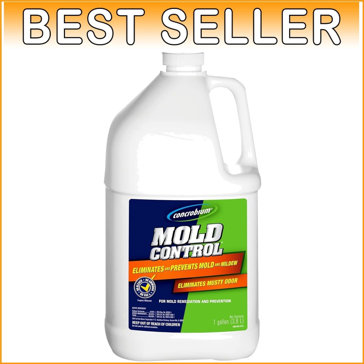 Effective 1 Gallon Mold Control - Unscented Cleaner for Home and Commercial Use