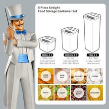 Load image into Gallery viewer, Clear Kitchen Canisters - 8-Piece BPA-Free Food Storage Set with Airtight Seal