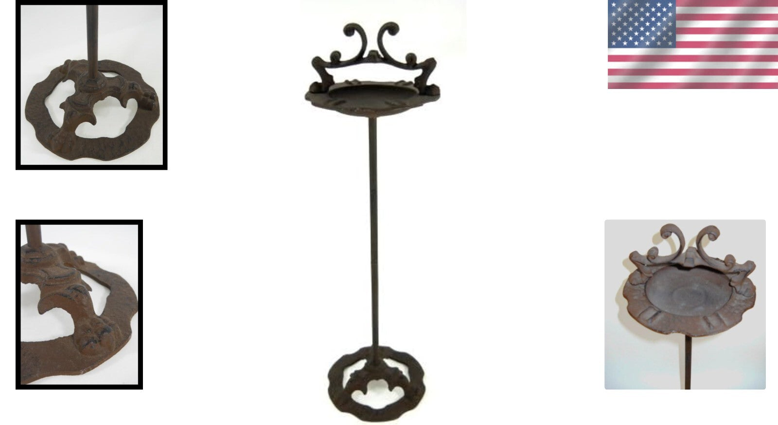 Classic 25" Tall Cast Iron Claw-Foot Ashtray - Perfect for Patios and Balconies