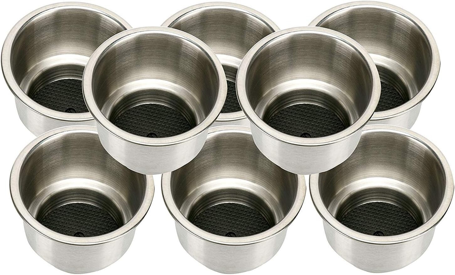 8-Piece Stainless Steel Drink Holders with Drain - Versatile Marine Cup Storage