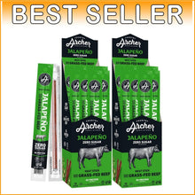 Load image into Gallery viewer, Jalapeno Beef Jerky Sticks - Grass Fed Protein Snack, Gluten-Free - Bulk of 36