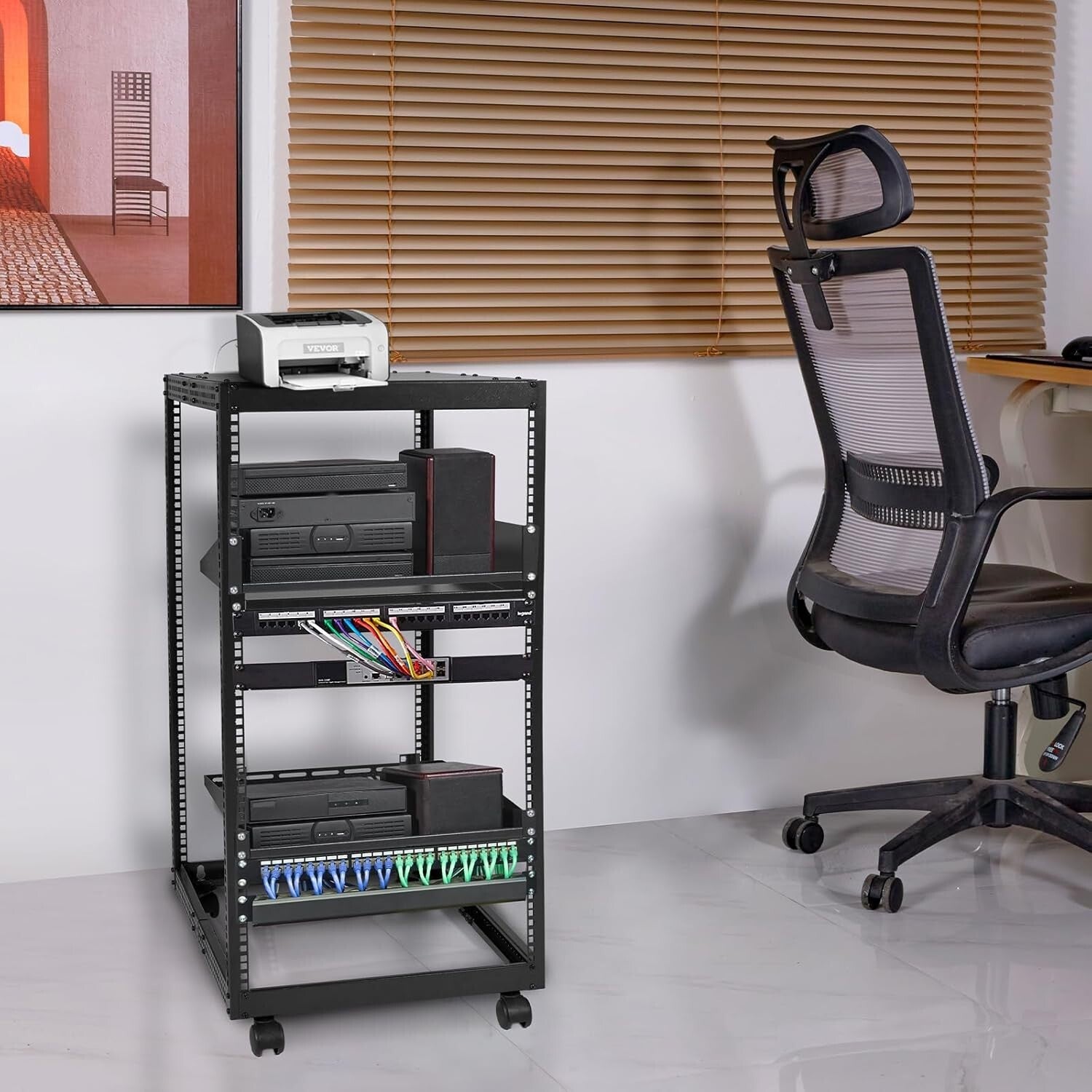 All-in-One 20U Server Rack - Strong Load Capacity, Complete Accessories Included