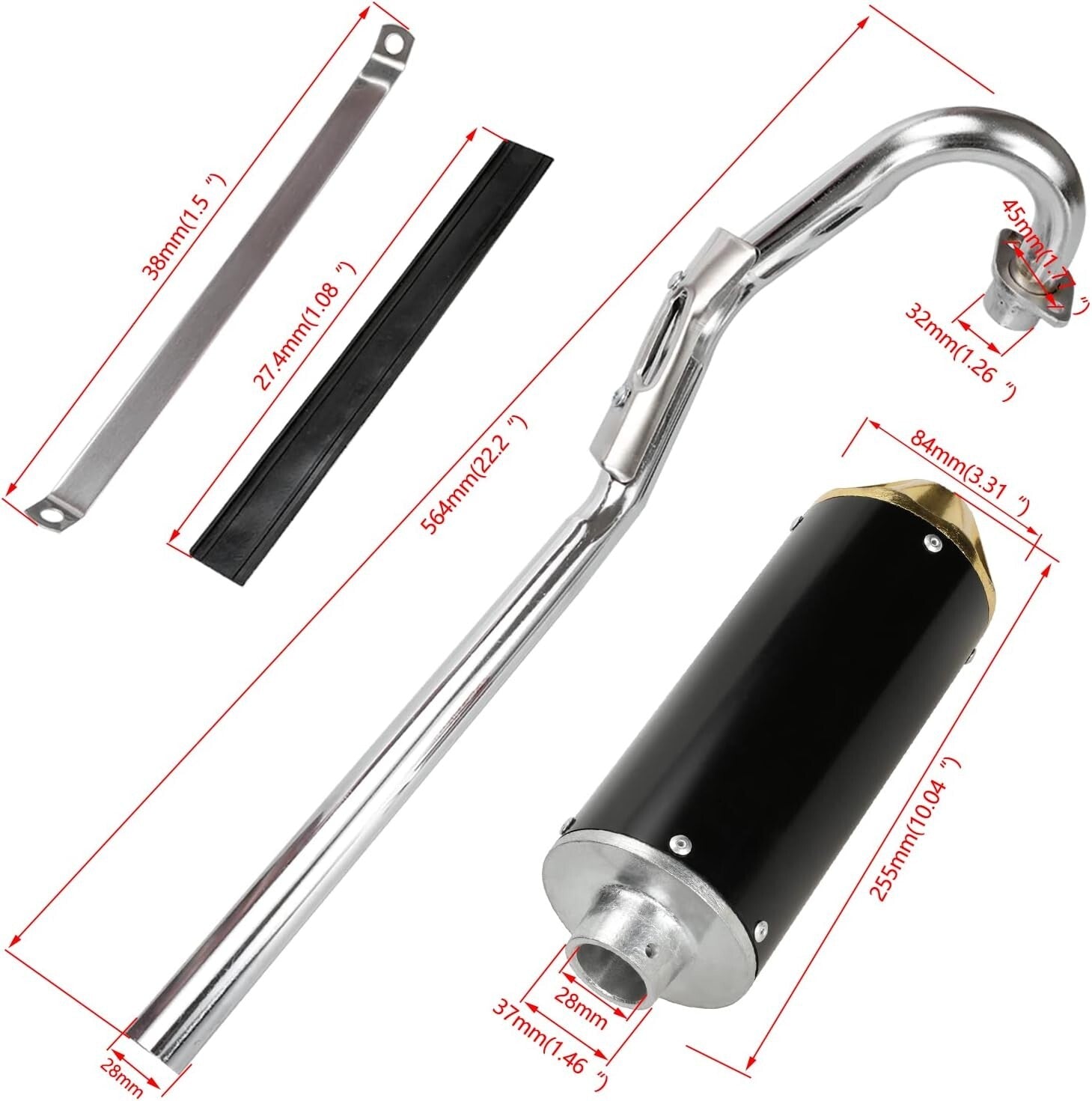 Complete Exhaust Muffler Kit for 70cc-125cc Dirt Bikes - Upgrade Performance