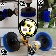 Load image into Gallery viewer, Professional 21-Piece Drill Brush Set with Blue Bristles for Pool and Boat Care