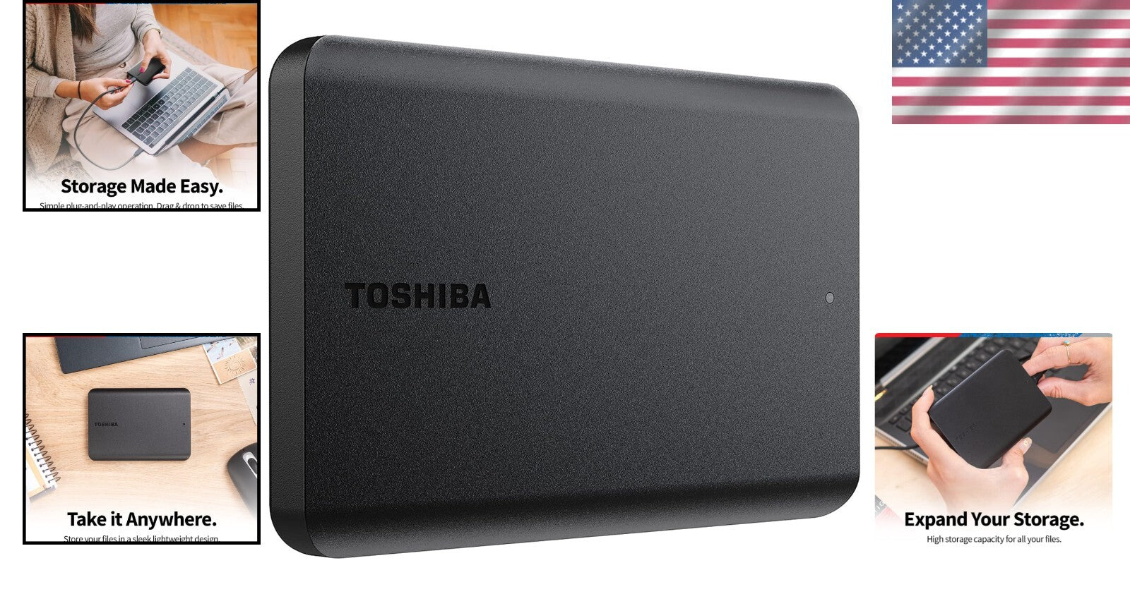 Canvio Basics 2TB Portable External Hard Drive - USB 3.0, Black for Fast Storage