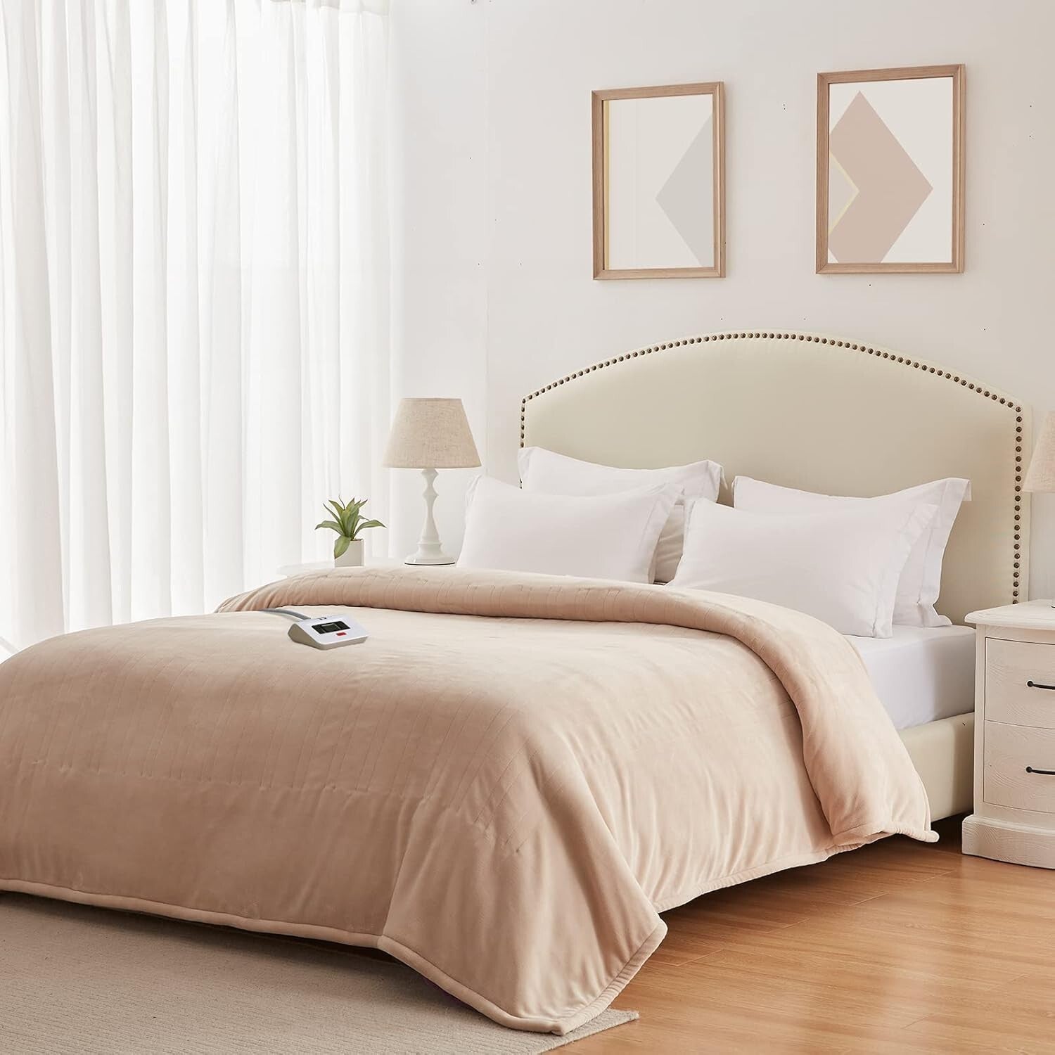 Cozy Flannel Heated Blanket - 10 Heat Levels & Auto Shut Off, Machine Washable