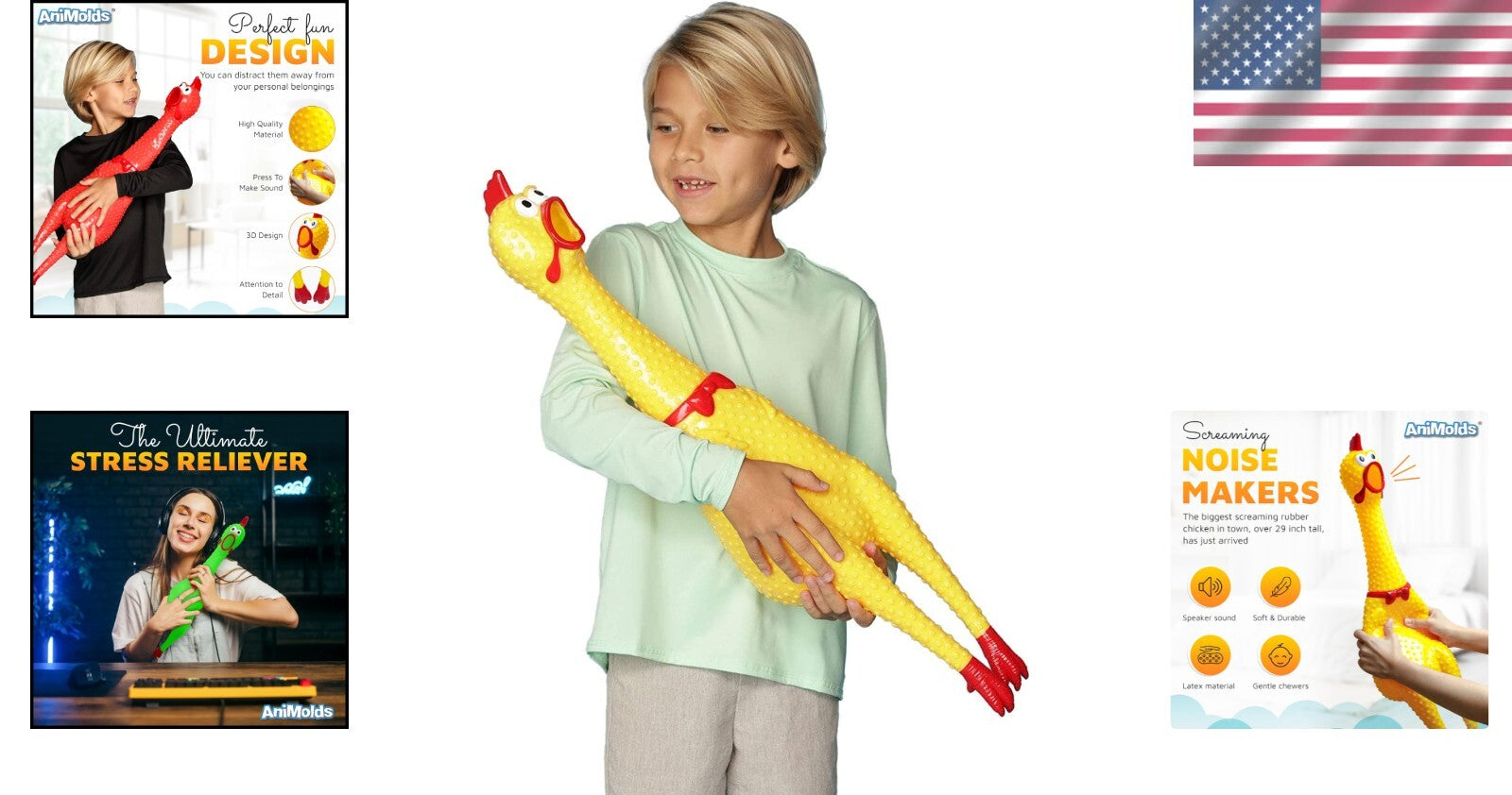 Loud & Funny 29-Inch Rubber Chicken - Perfect for Pranks and White Elephant