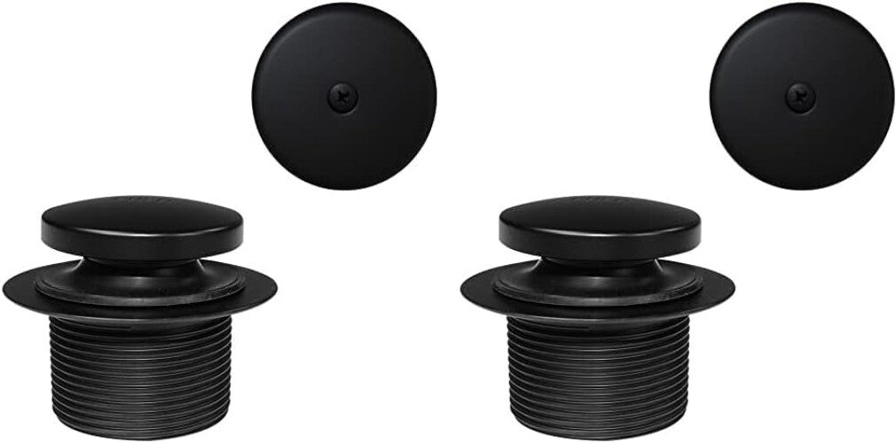 Easy Installation Matte Black Tub Trim Kit with Tip-Toe Drain Plug - 2-Pack