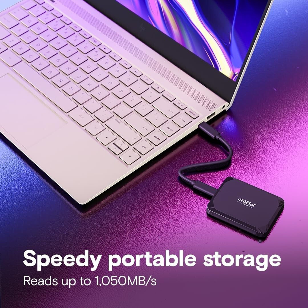 Compact 2TB External SSD - 1050MB/s Speed & Broad Compatibility for All Devices