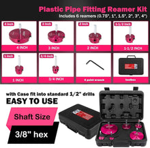 Load image into Gallery viewer, Professional 6-Piece Carbide Pipe Reamer Set with Storage Case - 0.75" to 4"