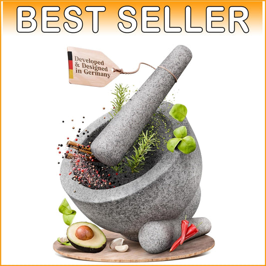 Extra Large 8 Inch Mortar and Pestle Set - Perfect for Grinding Spices and Herbs
