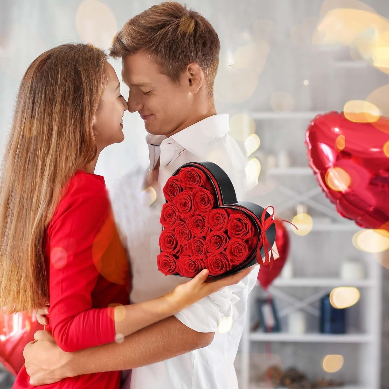 Forever Roses Gift Box: 16 Grade A Red Blooms, 2-3 Year Lifespan, No Maintenance