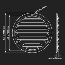 Load image into Gallery viewer, 4" Metal Air Vent Grilles - Durable White Covers - Pack of 5 for Easy Mounting