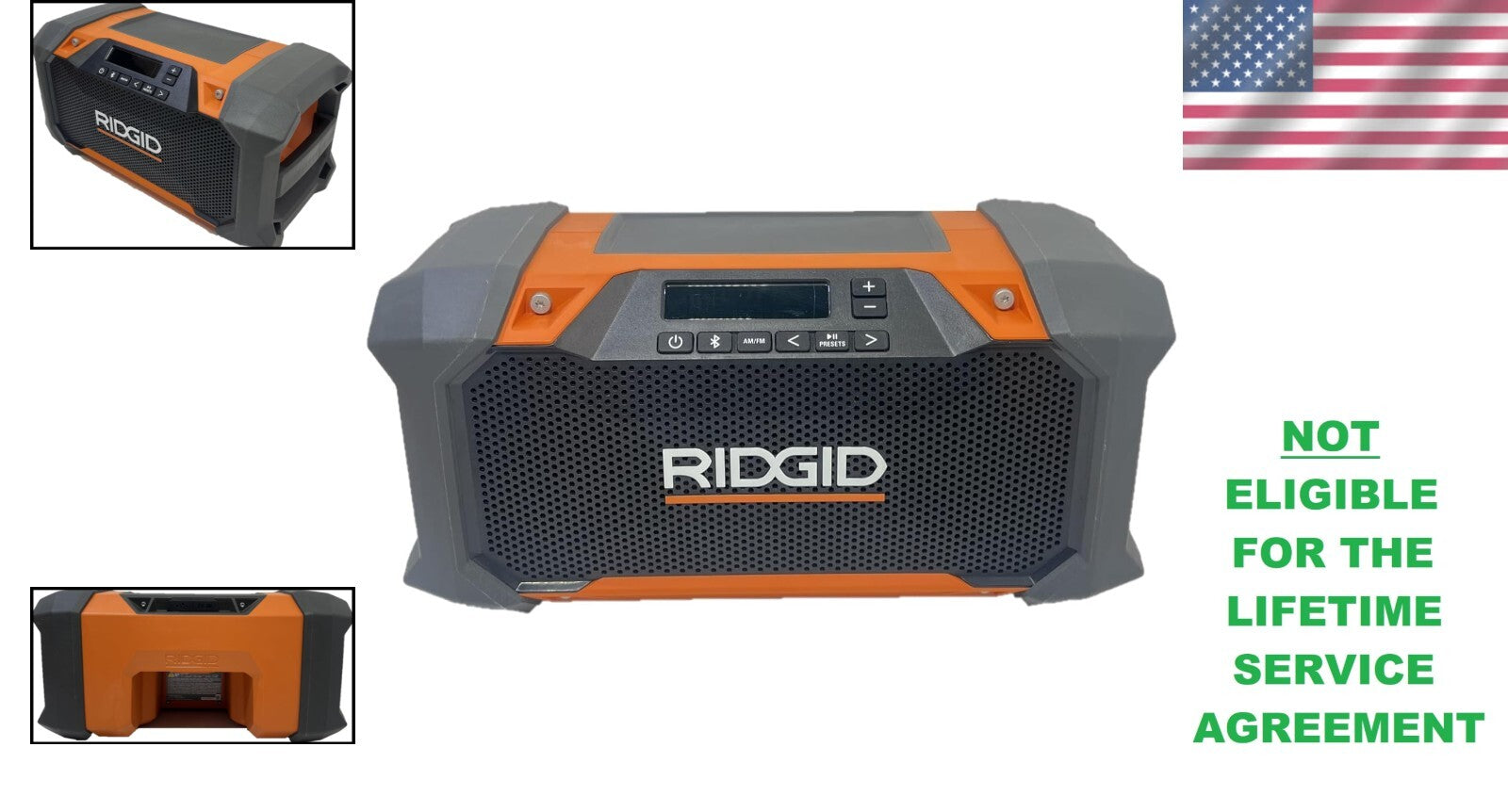 Portable Bluetooth Jobsite Radio with Dual Speakers & USB Charging Port