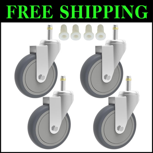 225 lb Load Capacity 5-Inch Swivel Caster Wheels for Versatile Use - 4 Pack
